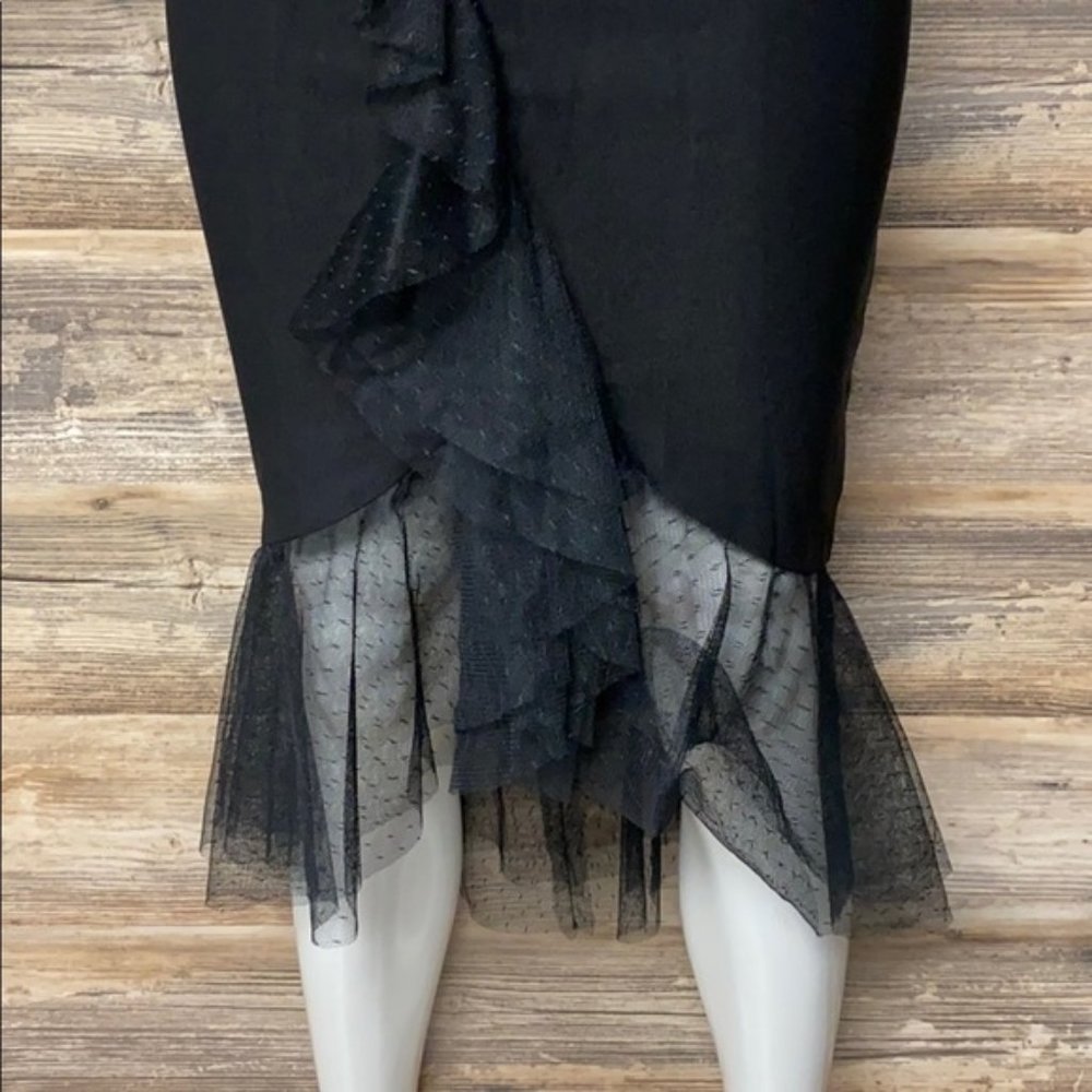 Stop staring Midnight Magic one shoulder black wiggle pencil sexy dress - Picture 3 of 7